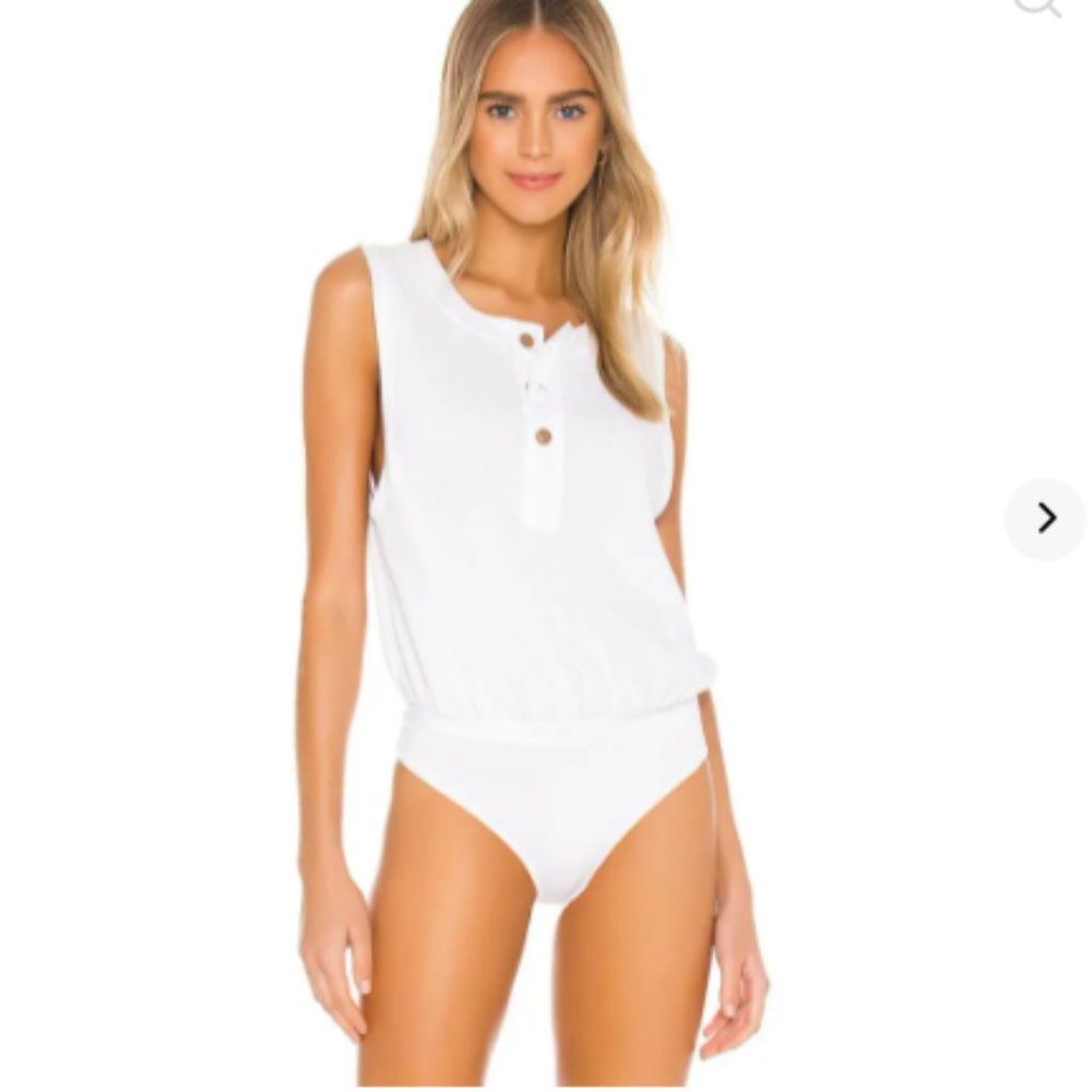 FREE PEOPLE Free People Peek Aye Bodysuit In White